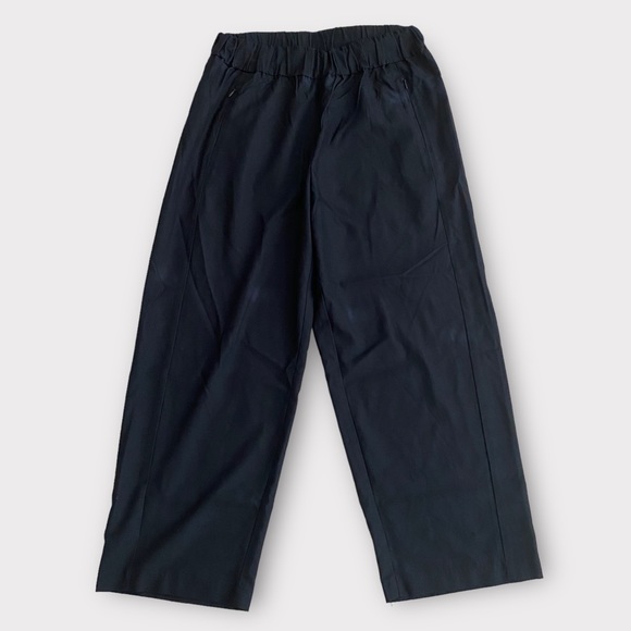 Weekday ASOS Women’s Amelia Pants Size US 6 Woven High Waisted Wide Leg Navy - Picture 1 of 5